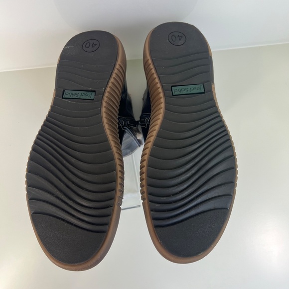 Josef Seibel Women’s Leather Side Zip Chelsea Ankle Boots – Navy with Knit - Picture 11 of 13